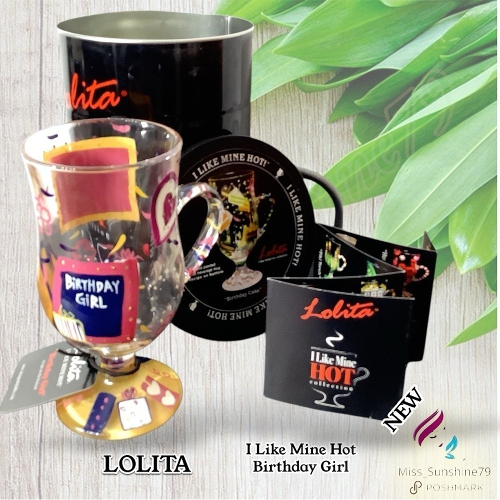 LOLITA NEW - I Like Mine Hot Collection - hand painted Glass w/ rhinestones